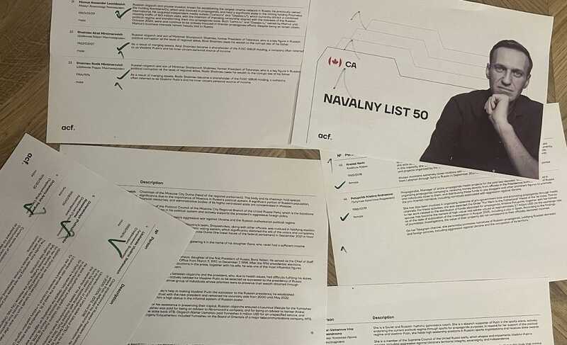 Канада вводит санкции против 50 человек из окружения Путина согласно списку Фонда борьбы с коррупцией