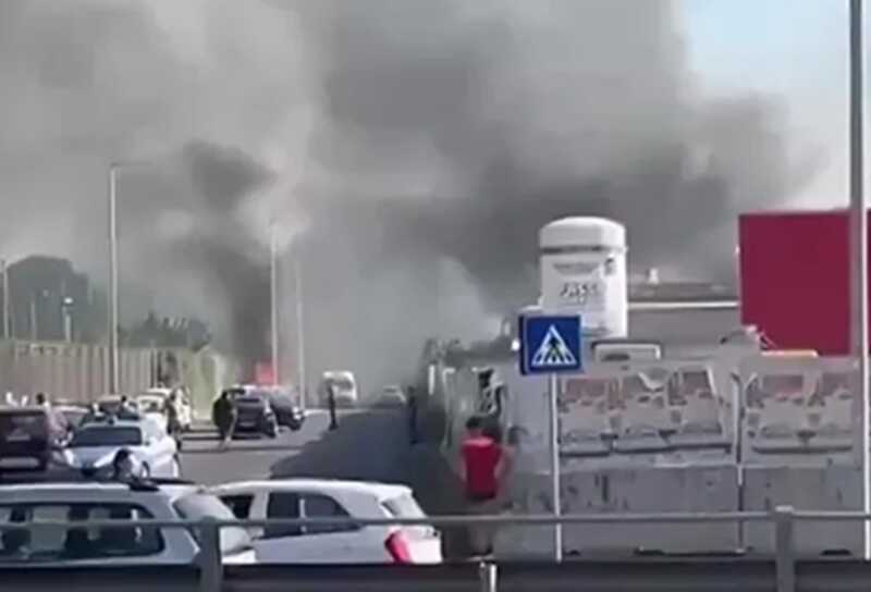 В Риме на автозаправке случился сильный взрыв